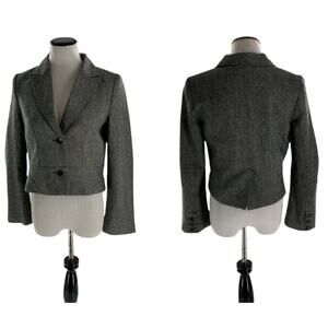 Venus Women's Gray Long Sleeve Peak Lapel Single Breasted Button Blazer Size 6